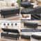 518in Dark Gray Linen Storage Ottoman Bench Large Upholstered Rectangular Seat With Safety Hinges 1
