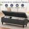 518in Dark Gray Linen Storage Ottoman Bench Large Upholstered Rectangular Seat With Safety Hinges 3