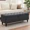 518in Dark Gray Linen Storage Ottoman Bench Large Upholstered Rectangular Seat With Safety Hinges 0
