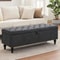518in Dark Gray Linen Storage Ottoman Bench Large Upholstered Rectangular Seat With Safety Hinges 7