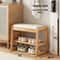 Teng Solid Wood Woven Shoe Bench MultiLayer Entryway Shoe Changing Stool With Storage 6