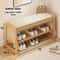 Teng Solid Wood Woven Shoe Bench MultiLayer Entryway Shoe Changing Stool With Storage 8