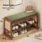 Teng Solid Wood Woven Shoe Bench MultiLayer Entryway Shoe Changing Stool With Storage 11