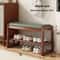 Teng Solid Wood Woven Shoe Bench MultiLayer Entryway Shoe Changing Stool With Storage 16