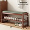 Teng Solid Wood Woven Shoe Bench MultiLayer Entryway Shoe Changing Stool With Storage 17
