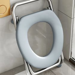 foldable stainless steel bedside commode chair – portable toilet chair for elderly & pregnant women