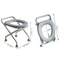 Foldable Stainless Steel Bedside Commode Chair Portable Toilet Chair For Elderly Pregnant Women 2