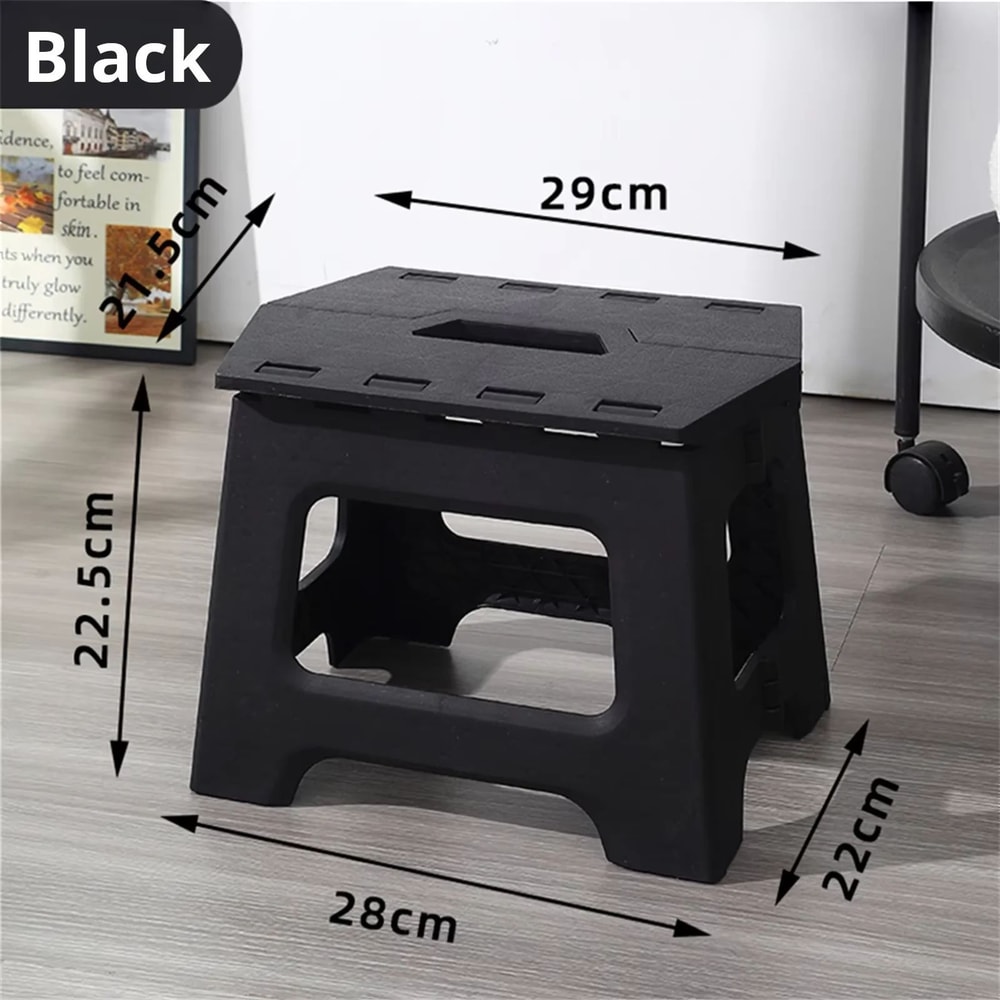 Portable Folding Shower Stool Waterproof Plastic Travel Footstool For Bathroom Kitchen Living Roo 7