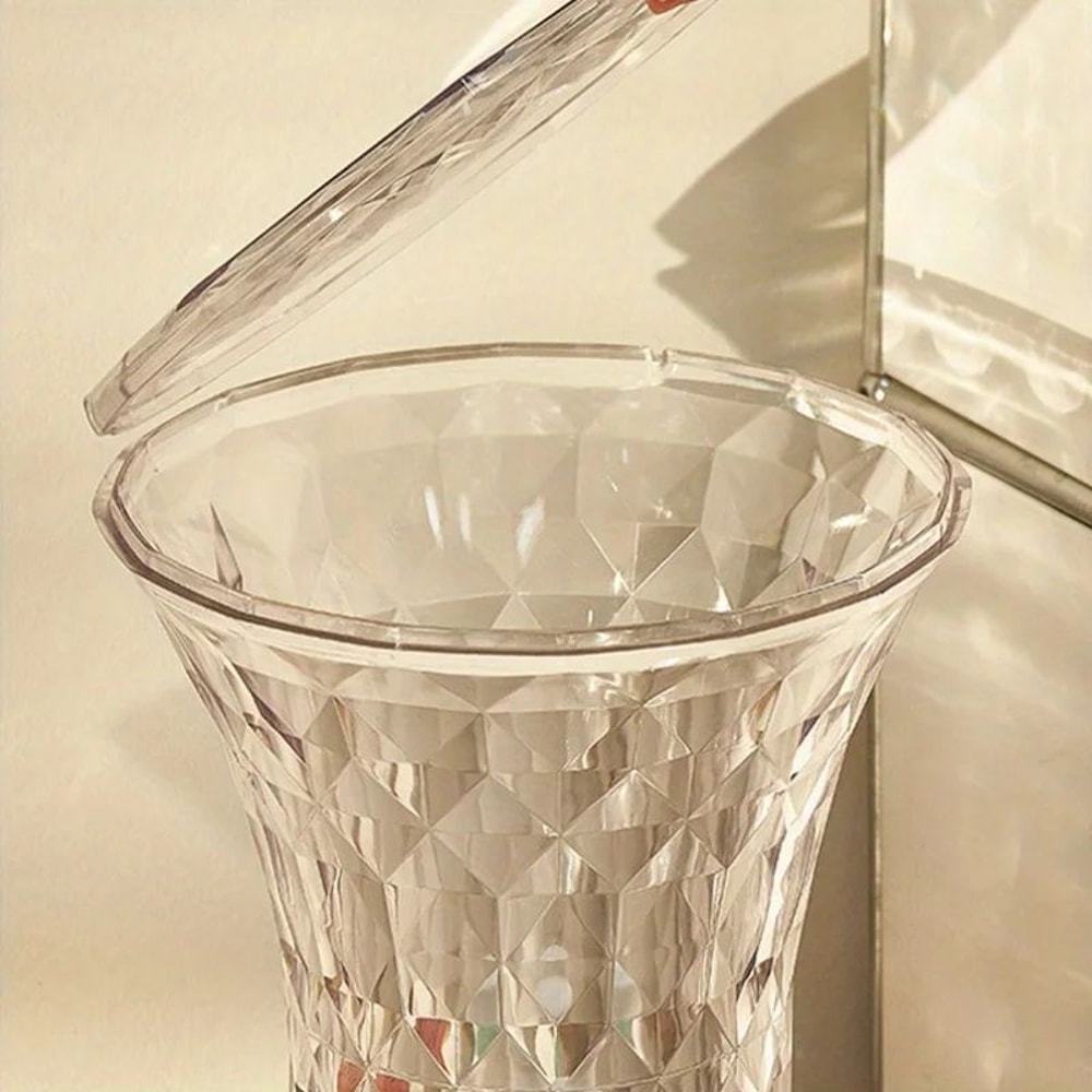 Luxury Acrylic Storage Stool Transparent Modern Bathroom Living Room Accent Seat 4