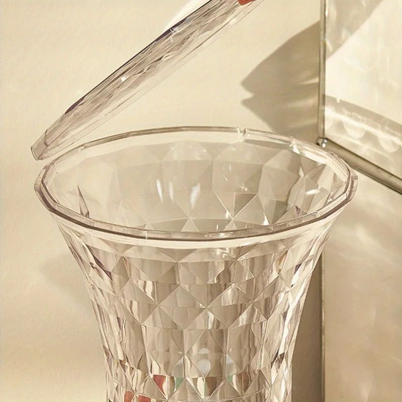 Luxury Acrylic Storage Stool Transparent Modern Bathroom Living Room Accent Seat 4