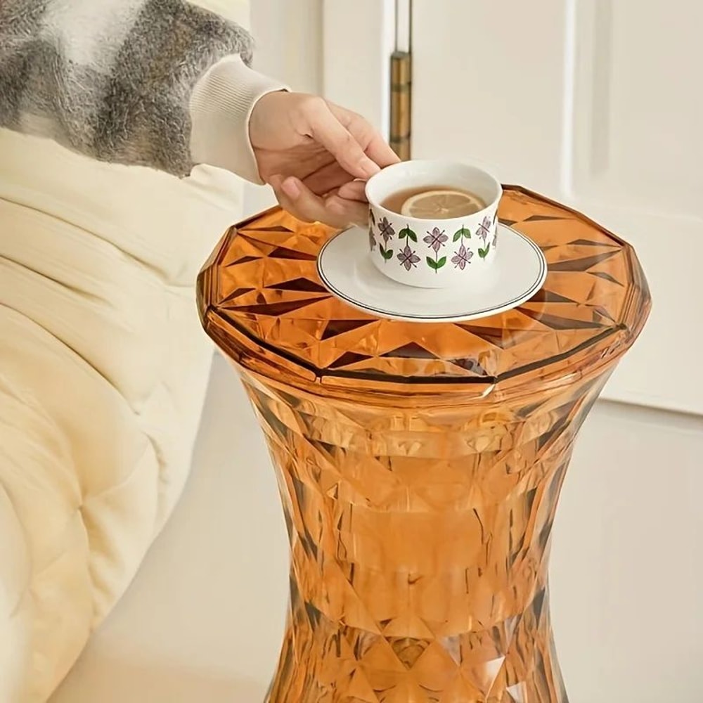 Luxury Acrylic Storage Stool Transparent Modern Bathroom Living Room Accent Seat 5