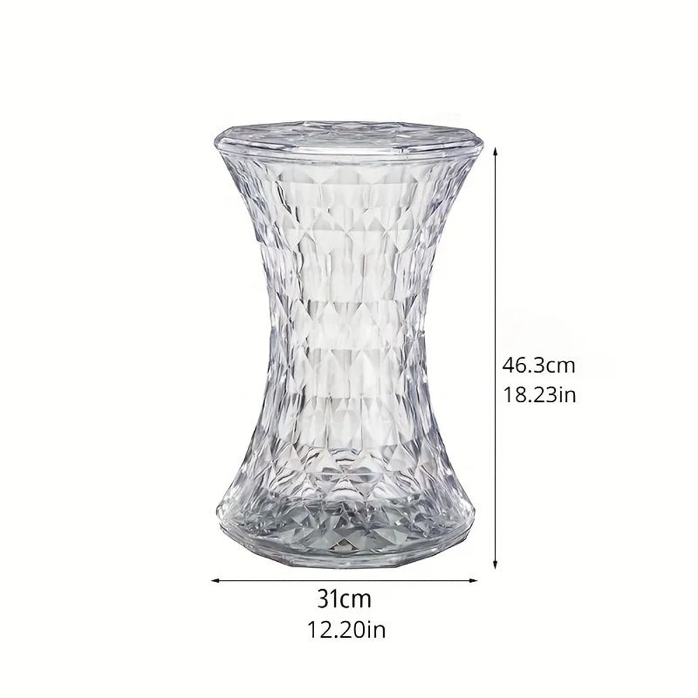 Luxury Acrylic Storage Stool Transparent Modern Bathroom Living Room Accent Seat 8