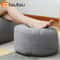 Round Linen Bean Bag Ottoman Filled Pouf Footstool For Living Room Tatami Seating 1