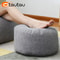 Round Linen Bean Bag Ottoman Filled Pouf Footstool For Living Room Tatami Seating 1