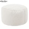 Round Linen Bean Bag Ottoman Filled Pouf Footstool For Living Room Tatami Seating 6