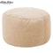 Round Linen Bean Bag Ottoman Filled Pouf Footstool For Living Room Tatami Seating 16
