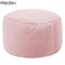 Round Linen Bean Bag Ottoman Filled Pouf Footstool For Living Room Tatami Seating 17