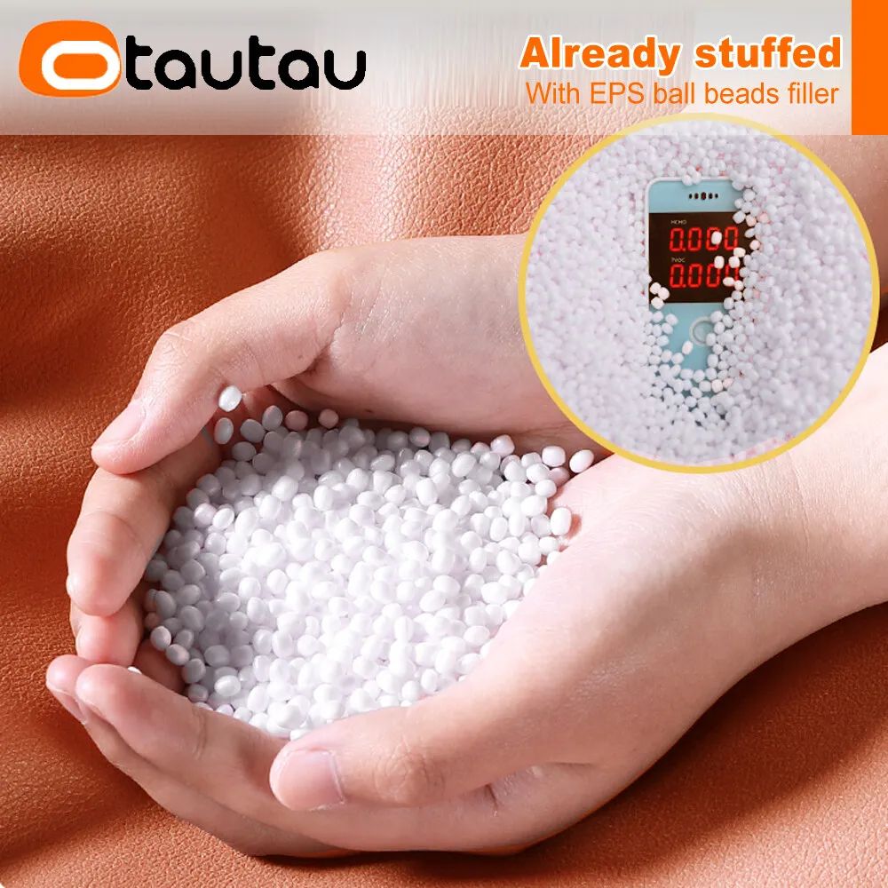 Small Round Faux Leather Bean Bag Ottoman Modern Stuffed Pouf Footrest Floor Seat 4