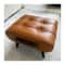 Nordic PU Leather Rectangle Foot Stool Ottoman With Wood Legs Portable Handle 7