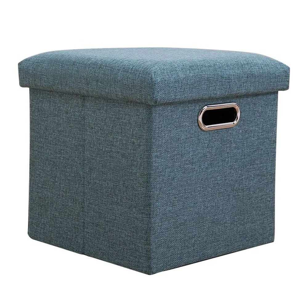 Folding Storage Ottoman Cube Collapsible Footrest Stool With Padded Lid For Living Room Dorm 6