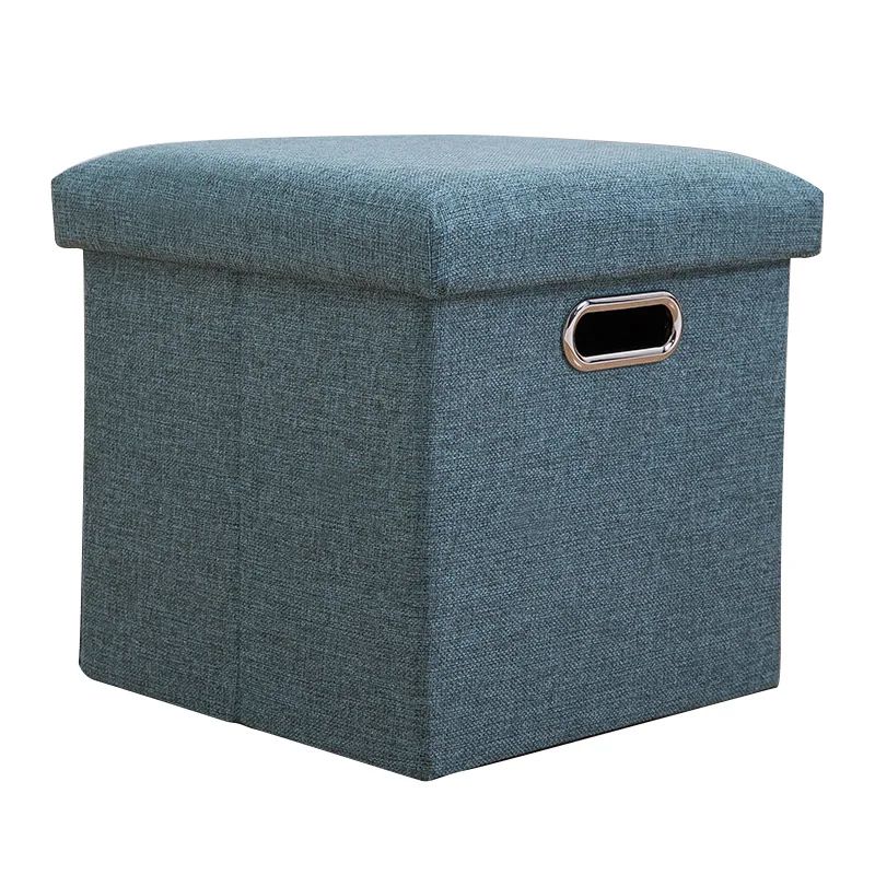 Folding Storage Ottoman Cube Collapsible Footrest Stool With Padded Lid For Living Room Dorm 6