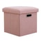 Folding Storage Ottoman Cube Collapsible Footrest Stool With Padded Lid For Living Room Dorm 16