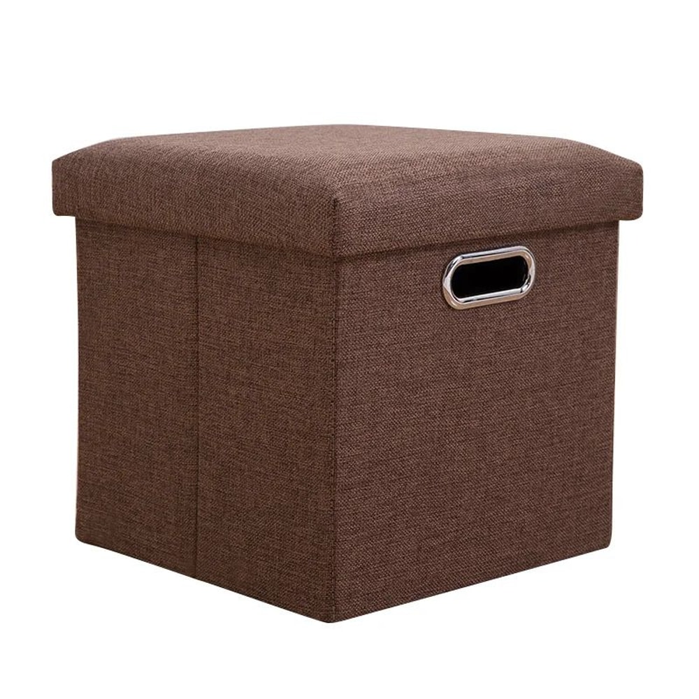 Folding Storage Ottoman Cube Collapsible Footrest Stool With Padded Lid For Living Room Dorm 8