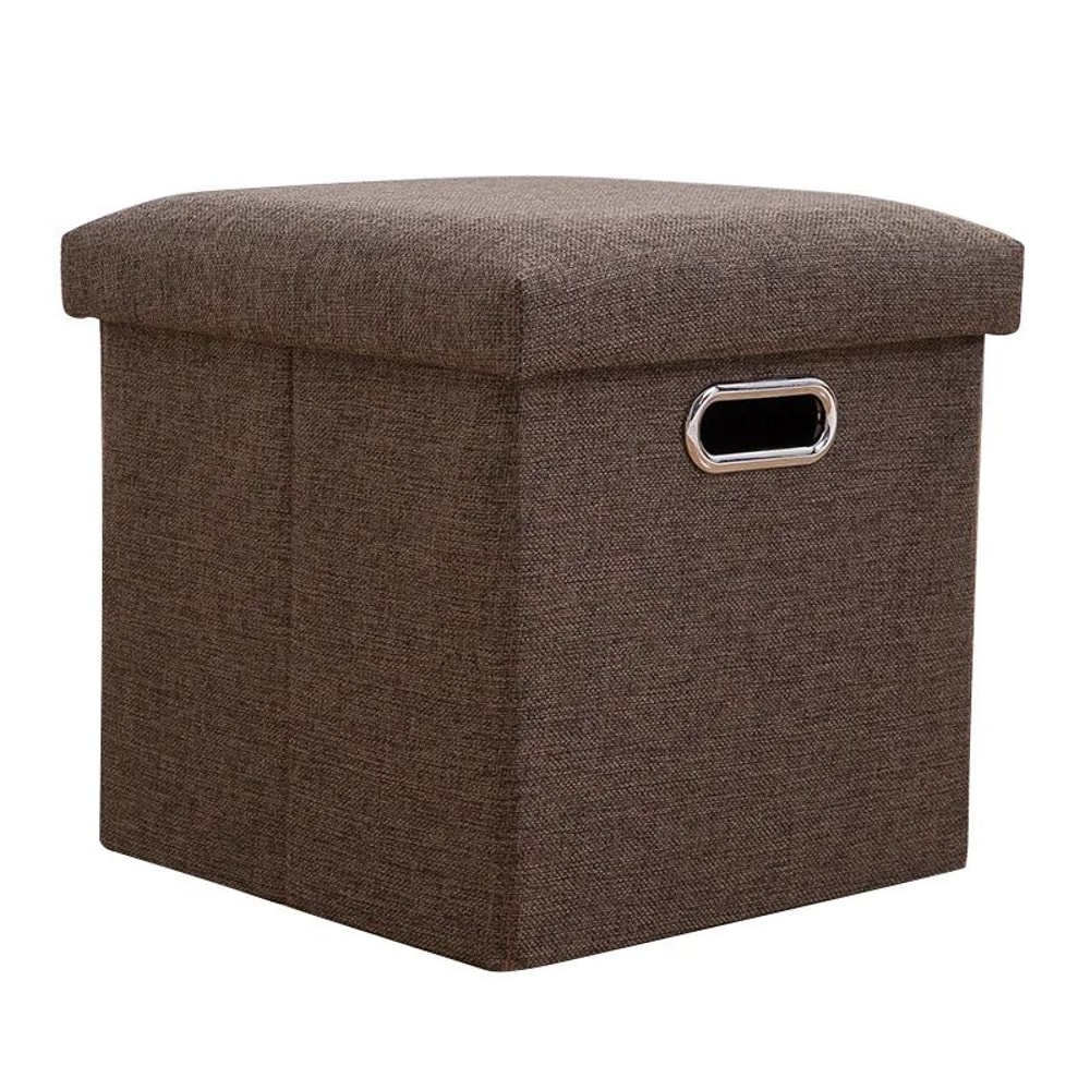 Folding Storage Ottoman Cube Collapsible Footrest Stool With Padded Lid For Living Room Dorm 9