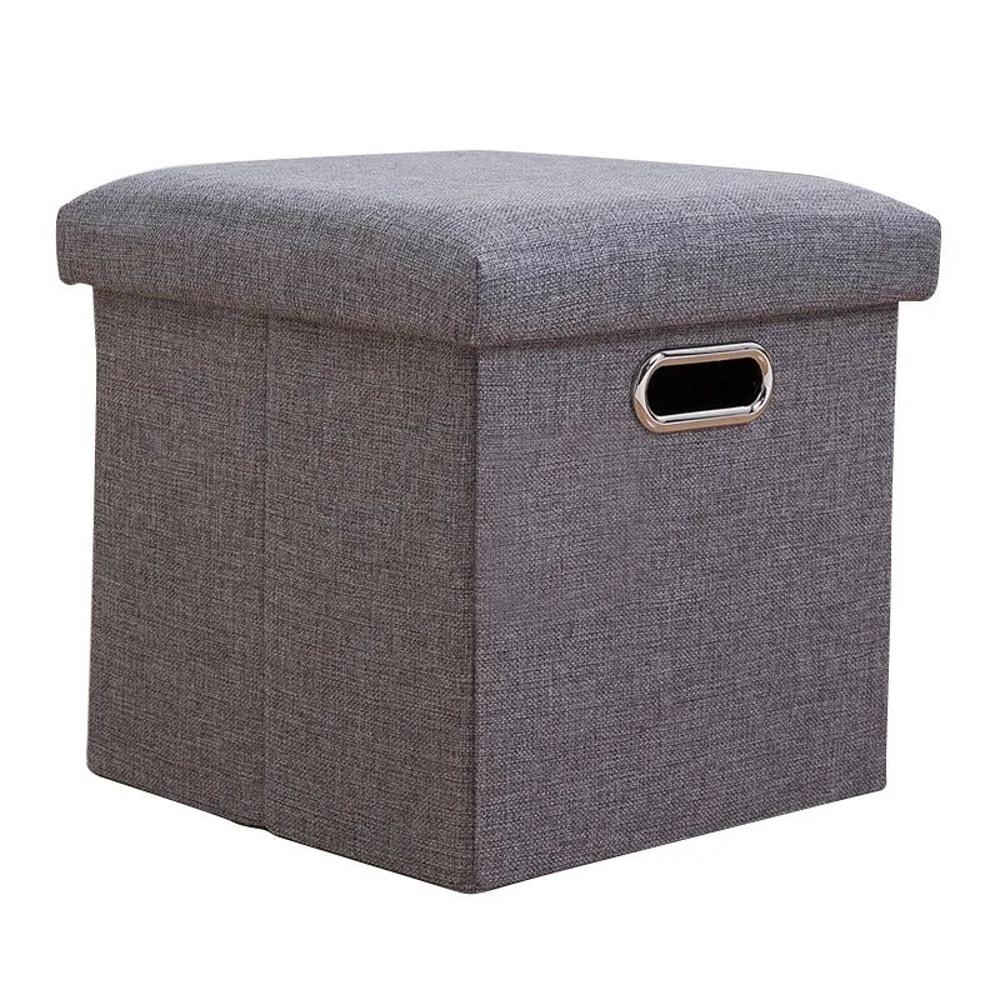 Folding Storage Ottoman Cube Collapsible Footrest Stool With Padded Lid For Living Room Dorm 10