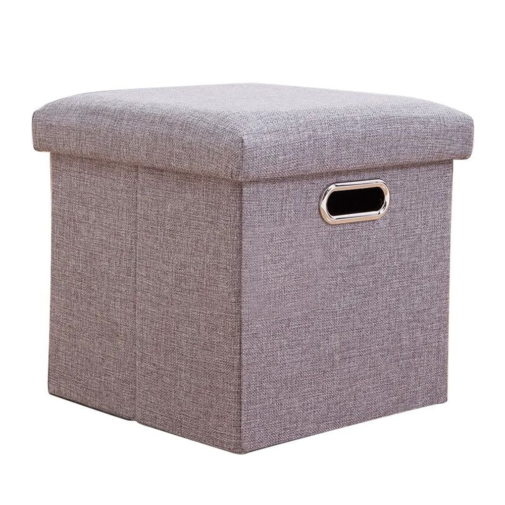 Folding Storage Ottoman Cube Collapsible Footrest Stool With Padded Lid For Living Room Dorm 12