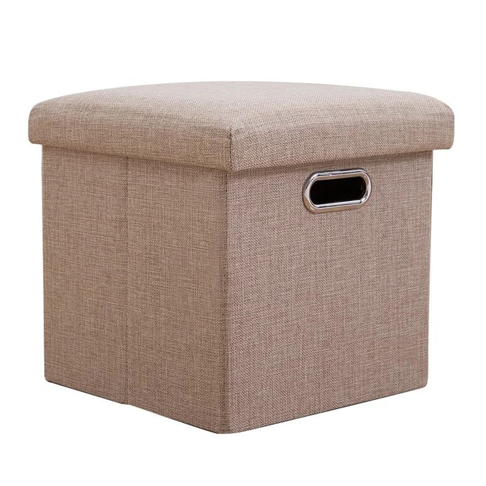 Folding Storage Ottoman Cube Collapsible Footrest Stool With Padded Lid For Living Room Dorm 19