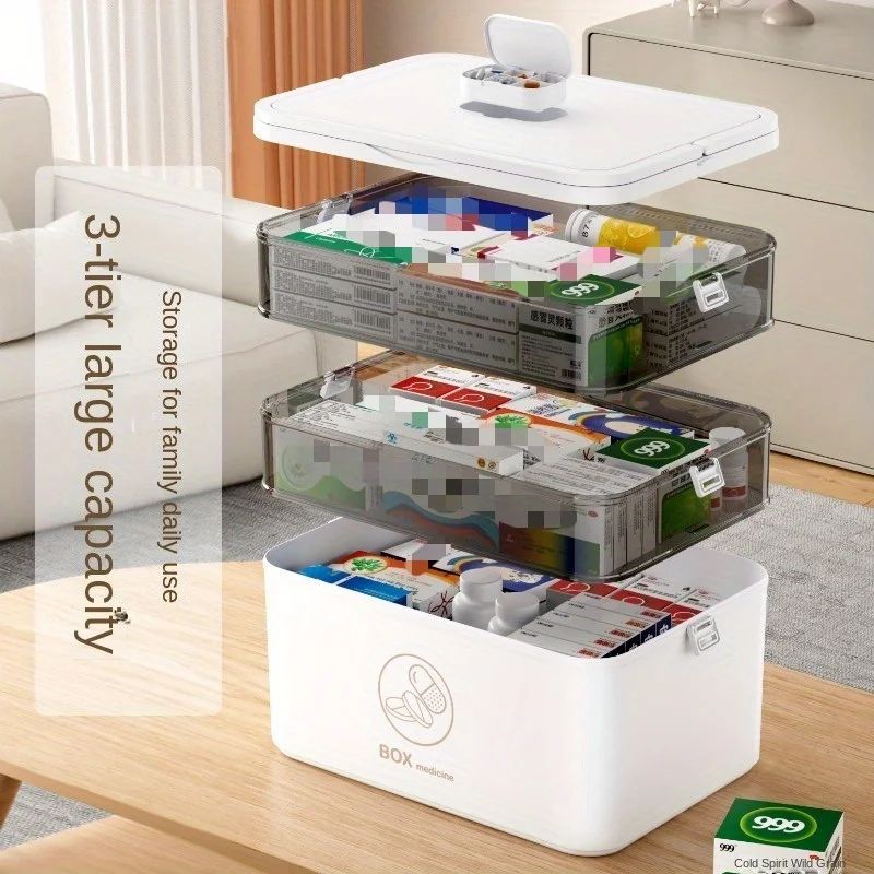 3Tier Medicine Cabinet Organizer Family Emergency Storage Box With LeakResistant Design 5
