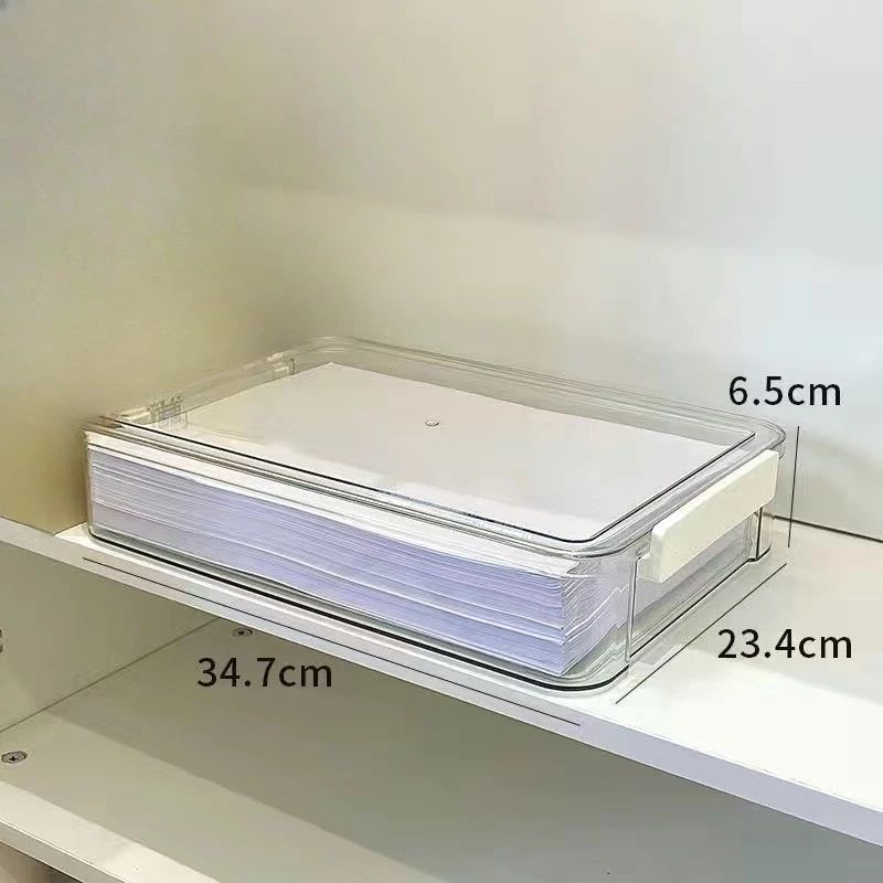 Clear Acrylic A4 File Organizer Box Transparent Desktop Document Paper Storage Case 7