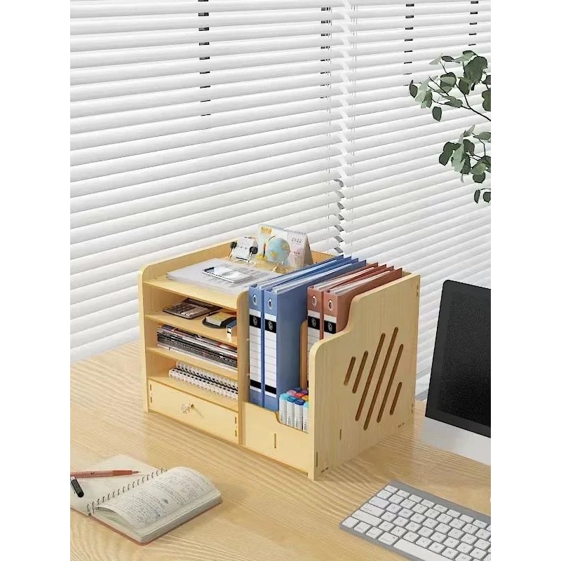 MultiLayer Desktop Storage Box With Lock Office File Drawer Workstation Organizer Rack 14