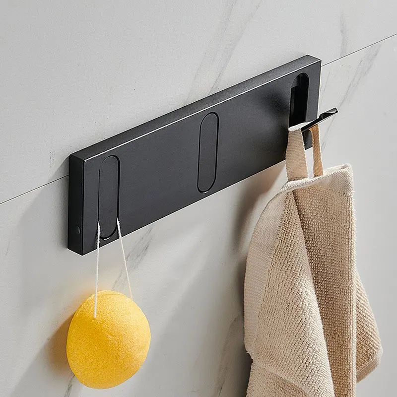 FlexHide Invisible Folding Wall Hooks Space Aluminum SelfClosing Coat Towel Hanger 8