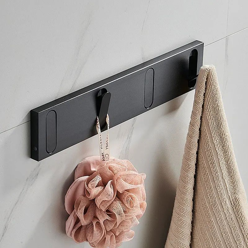 FlexHide Invisible Folding Wall Hooks Space Aluminum SelfClosing Coat Towel Hanger 9