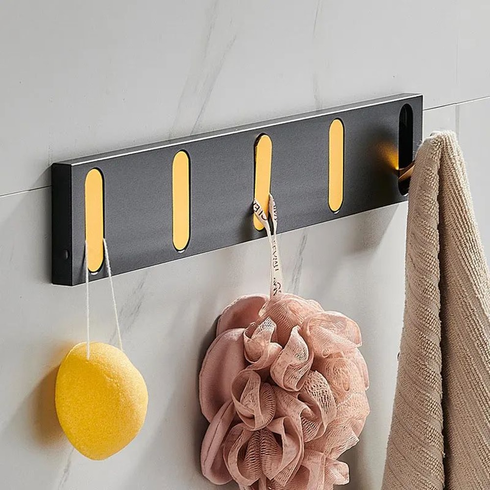 FlexHide Invisible Folding Wall Hooks Space Aluminum SelfClosing Coat Towel Hanger 15