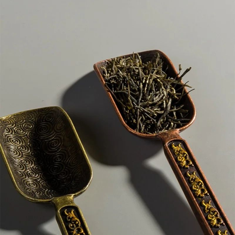 CloudElegance Alloy Tea Spoon Retro Auspicious Cloud Kung Fu Tea Shovel Tool 2