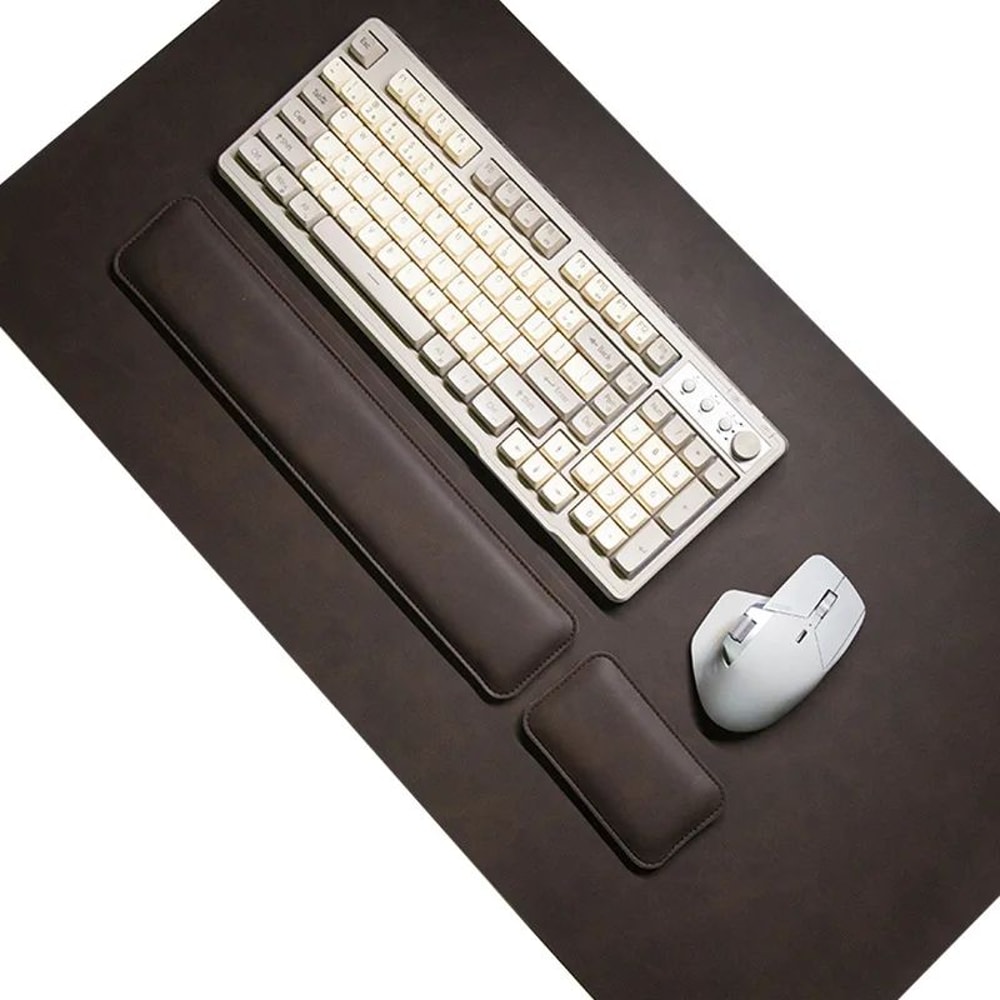 ProShield Waterproof PU Leather Desk Mat Set Large NonSlip Mouse Pad With Keyboard Mat Wrist Rest 4