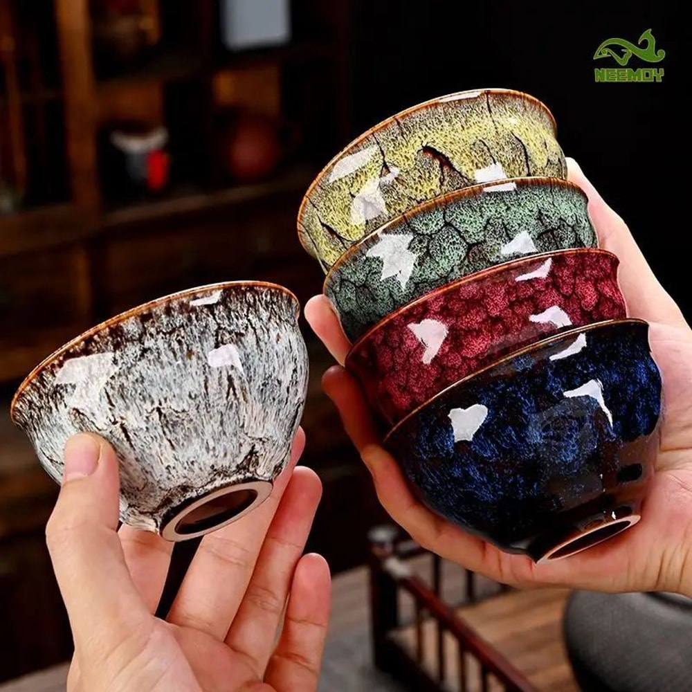 Harmony Elements Ceramic Kung Fu Tea Set Five Elements Chinese Master Cup Teacup Gift Collection 3