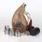 Western Cowboy Horn Hip Flask Set Stainless Steel Flagon With Leather Case Funnel 4
