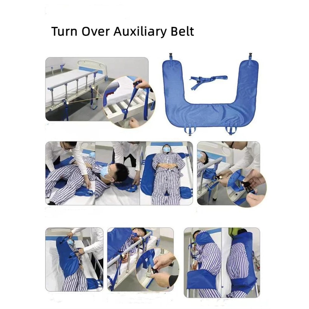 Ergonomic Patient Turning Pad With Body Fixing Belt Anti Bedsore Positioning Cushion For Elderly 5