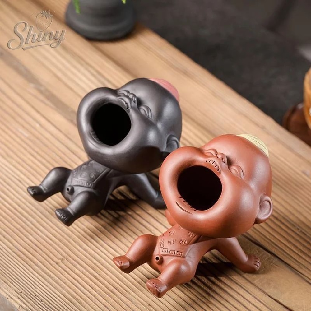 Cute Purple Sand Peeing Boy Tea Pet Fun Kung Fu Tea Table Ornament Interactive Tea Toy 4