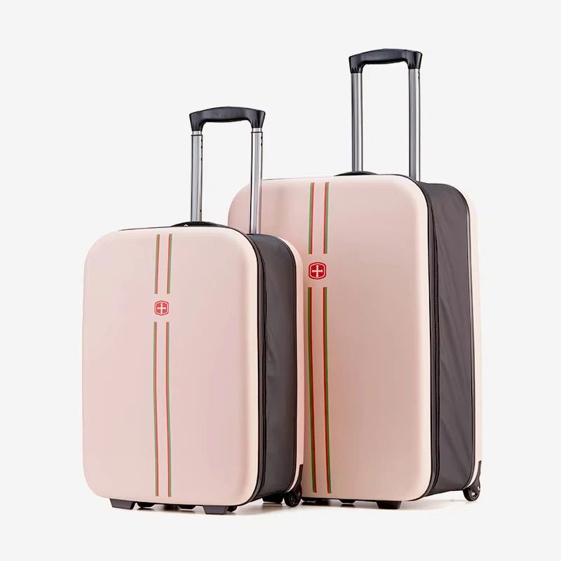 Lightweight Folding Trolley Luggage Expandable Travel Suitcase For Business School 4
