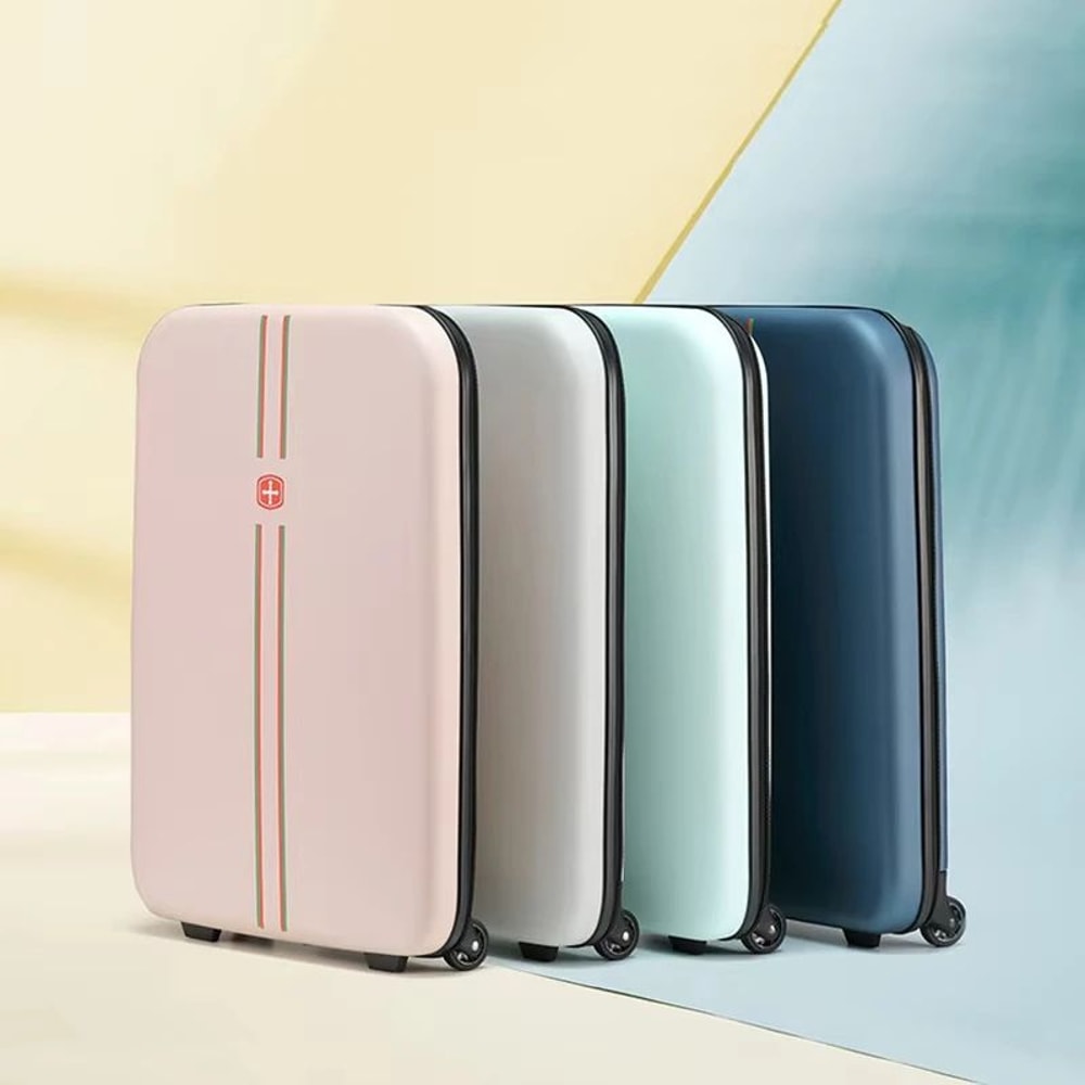 Lightweight Folding Trolley Luggage Expandable Travel Suitcase For Business School 5