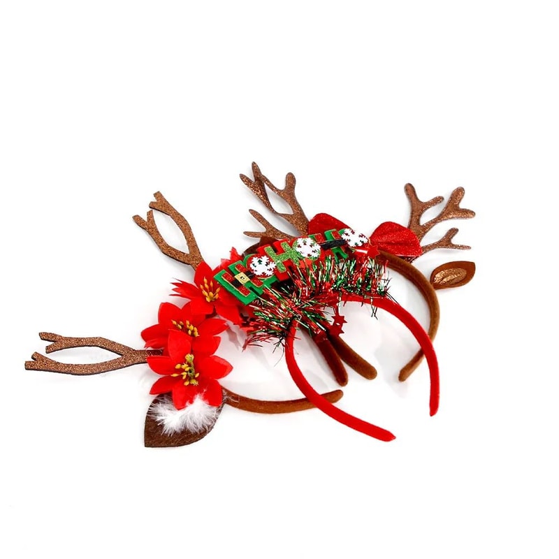 Christmas Reindeer Antler Headband For Women Cute Deer Horn Holiday Hair Accessory 0