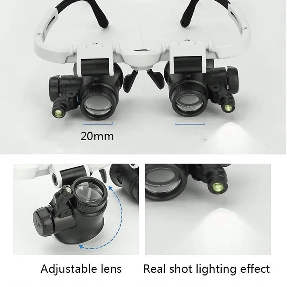 ProVision LED Headband Magnifier Glasses For Precision Repair Crafting 4