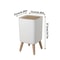 Nordic Clamshell Trash Can With WoodGrain Lid PressTop OdorControl Garbage Bin 5