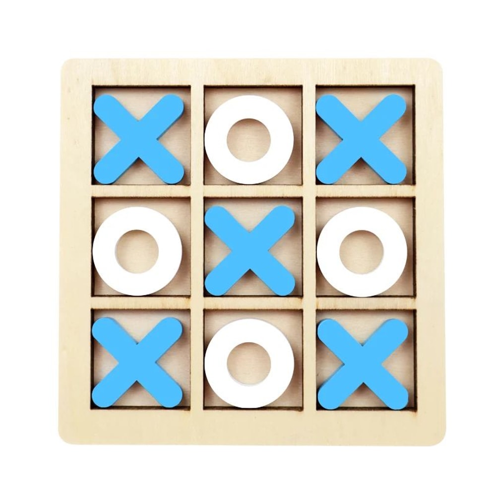 Montessori Wooden XO Puzzle Chess Game Educational Brain Training Toy For Kids 7