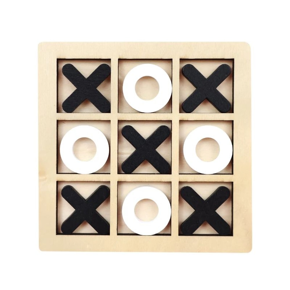 Montessori Wooden XO Puzzle Chess Game Educational Brain Training Toy For Kids 9